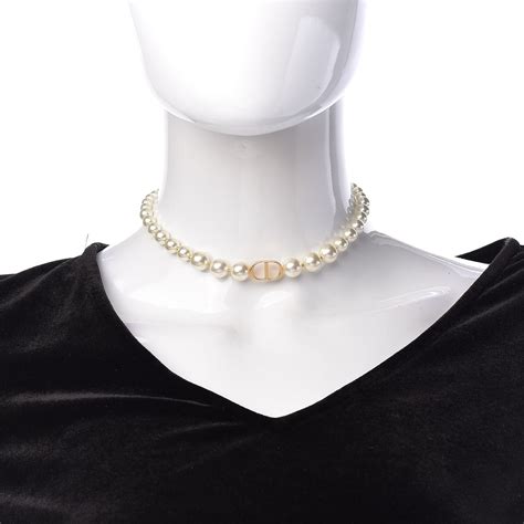 dior mens pearl necklace|christian dior pearl choker necklace.